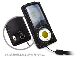 PDAIR レザーケース for iPod nano(5th gen.) ネックストラップ付 スリーブタイプ