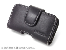 PDAIR レザーケース for Sony Ericsson mini (S51SE) ポーチタイプ(ブラック)