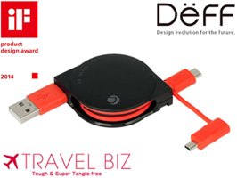 TRAVEL BIZ デジタルカメラ対応 mini USB平型8ピン 充電＆データ転送巻き取り式USBケーブル