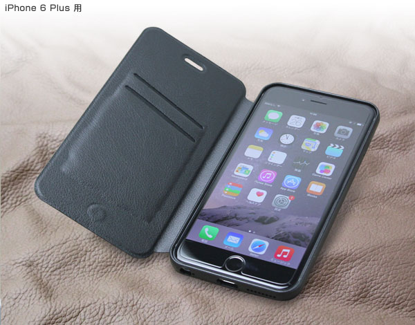 PU レザーケース スタンド機能付き for iPhone 6 Plus は人気の高い手帳型デザイン
