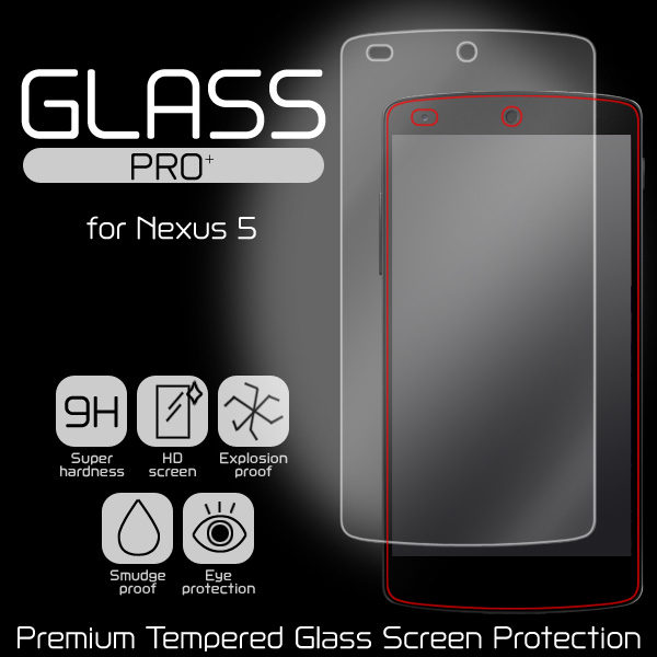 GLASS PRO+ Premium Tempered Glass Screen Protection for Nexus 5