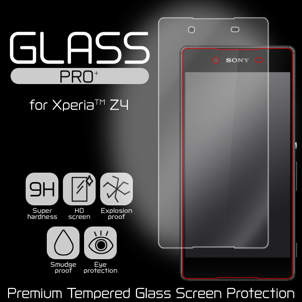 GLASS PRO+ Premium Tempered Glass Screen Protection for Xperia (TM) Z4 SO-03G/SOV31/402SO