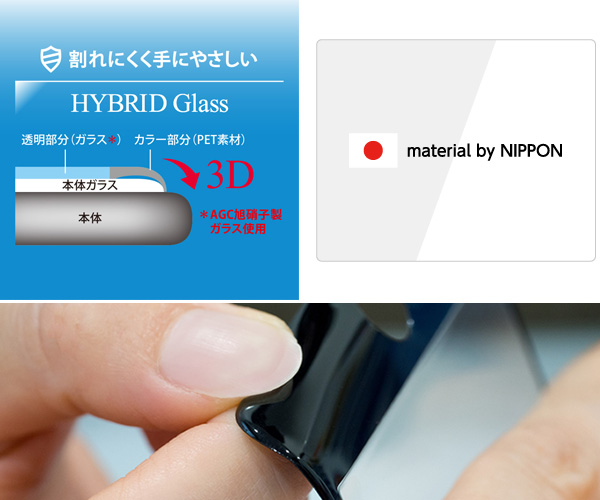 Hybrid Glass Screen Protector 3D Ʃ/AGC饤 ܥ for iPhone 7