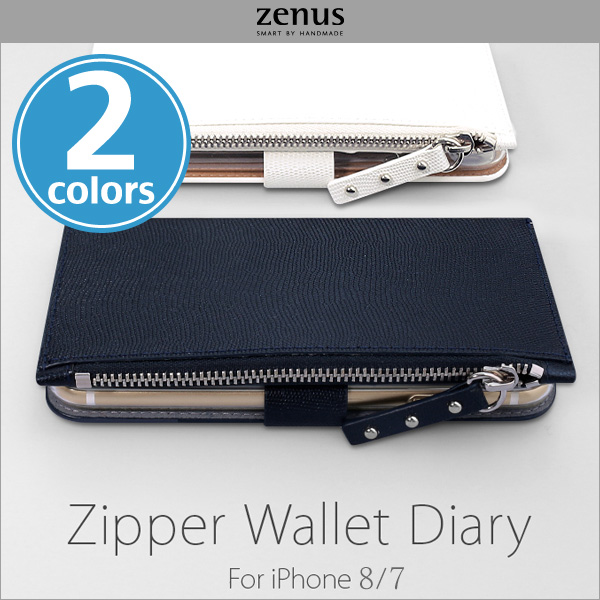 Zenus Zipper Wallet Diary for iPhone 7