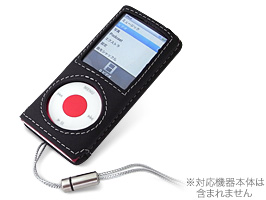 PDAIR レザーケース for iPod nano(4th gen.) ネックストラップ付 スリーブタイプ