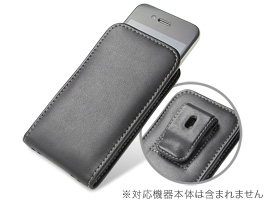 保護フィルム PDAIR レザーケース for iPhone 4S/4 ベルトクリップ付バーティカルポーチタイプ