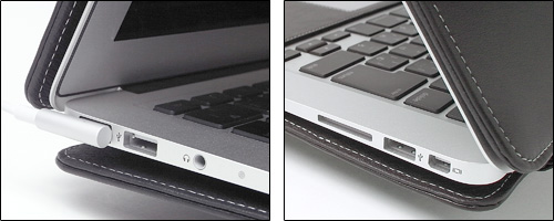 PDAIR レザーケース for MacBook Air 13インチ(Early 2014/Mid 2013/Mid 2012/Mid 2011/Late 2010) 横開きタイプ(ブラック)