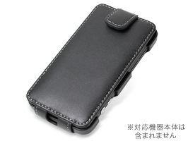 保護フィルム PDAIR レザーケース for htc EVO 3D ISW12HT 縦開きタイプ(ブラック)