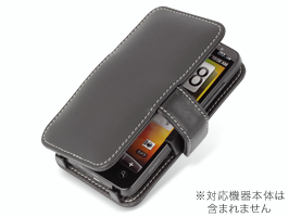 保護フィルム PDAIR レザーケース for htc EVO WiMAX ISW11HT 横開きタイプ(ブラック)