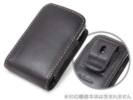 PDAIR レザーケース for Sony Ericsson mini (S51SE) ベルトクリップ付バーティカルポーチタイプ(ブラック)