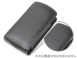 保護フィルム PDAIR レザーケース for Xperia PLAY SO-01D バーティカルポーチタイプ(ブラック)
