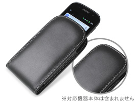 保護フィルム PDAIR レザーケース for Nexus S バーティカルポーチタイプ(ブラック)