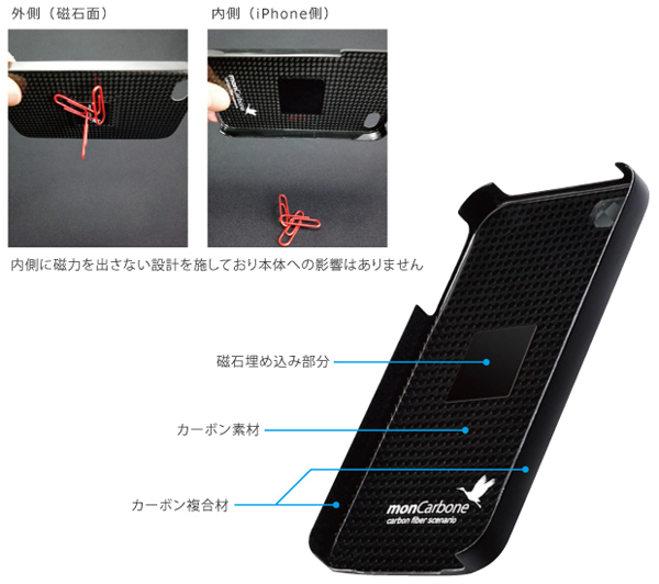 Moncarbone リアルカーボンケース マグネット付 For Iphone 4s 4 スマートフォン 携帯電話 ソフトバンク Iphone 4 その他ケース Iphon4 Vis A Vis ビザビ 本店