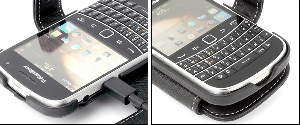 PDAIR レザーケース for BlackBerry Bold 9900 横開きタイプ