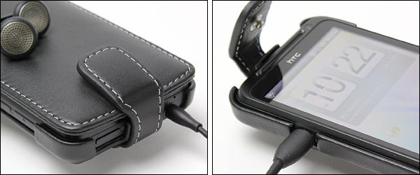 PDAIR レザーケース for htc EVO 3D ISW12HT 縦開きタイプ(ブラック)