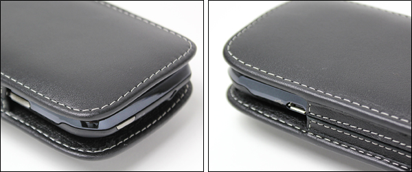 PDAIR レザーケース for MOTOROLA PHOTON ISW11M ベルトクリップ付バーティカルポーチタイプ(ブラック)