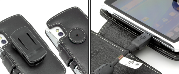 PDAIR レザーケース for Xperia PLAY SO-01D 横開きタイプ(ブラック)