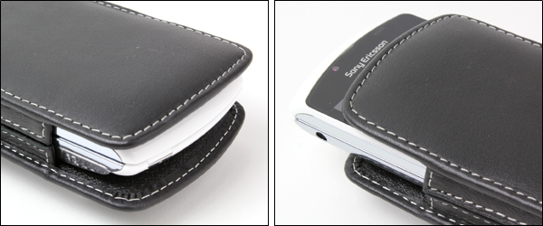 PDAIR レザーケース for Xperia PLAY SO-01D バーティカルポーチタイプ(ブラック)