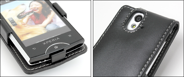 PDAIR レザーケース for Xperia(TM) ray SO-03C 縦開きタイプ