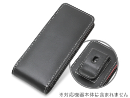 保護フィルム PDAIR レザーケース for INFOBAR C01 ベルトクリップ付バーティカルポーチタイプ