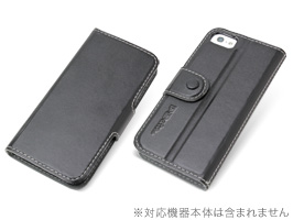PDAIR レザーケース for iPhone 5s/5 横開きタイプ(スタンド機能付)(ボタンタイプ)