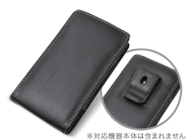 保護フィルム PDAIR レザーケース for ウォークマン NW-Z1000シリーズ ベルトクリップ付バーティカルポーチタイプ(ブラック)