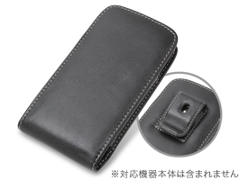 保護フィルム PDAIR レザーケース for GALAXY NEXUS SC-04D ベルトクリップ付バーティカルポーチタイプ(ブラック)