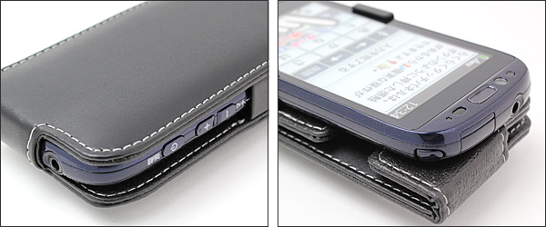 PDAIR レザーケース for らくらくスマートフォン F-12D 縦開きタイプ