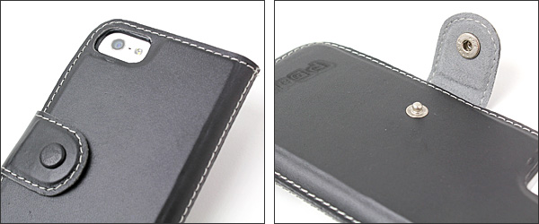 PDAIR レザーケース for iPhone 5 横開きタイプ(ボタンタイプ)