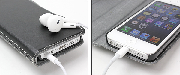 PDAIR レザーケース for iPhone 5 横開きタイプ(スタンド機能付)