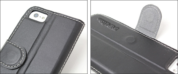 PDAIR レザーケース for iPhone 5 横開きタイプスタンド機能付