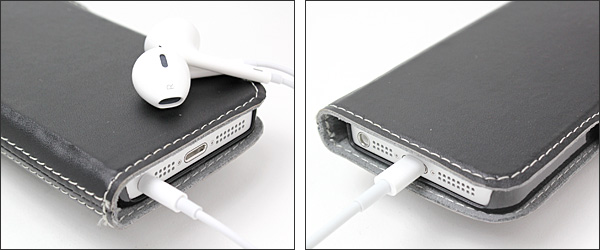 PDAIR レザーケース for iPhone 5 横開きタイプ(スタンド機能付)(ボタンタイプ)