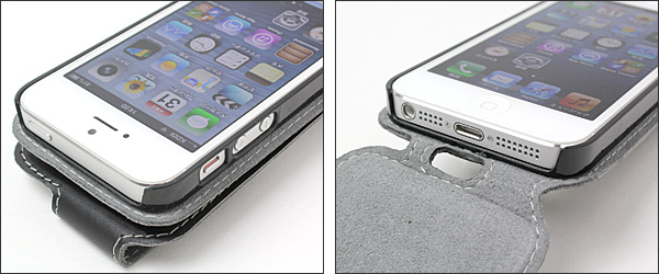 PDAIR レザーケース for iPhone 5 縦開きボトムタイプ(ボタンタイプ)