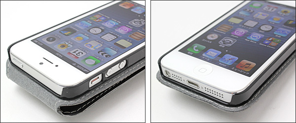 PDAIR レザーケース for iPhone 5 縦開きトップタイプ(ボタンタイプ)