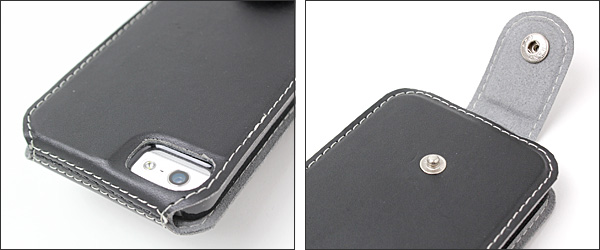 PDAIR レザーケース for iPhone 5 縦開きトップタイプ(ボタンタイプ)