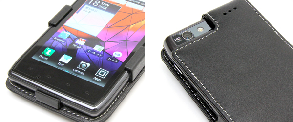 PDAIR レザーケース for MOTOROLA RAZR IS12M 縦開きタイプ