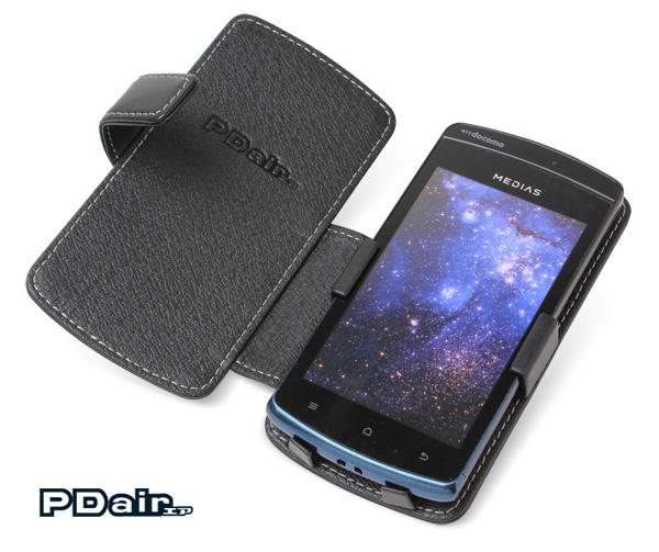 PDAIR レザーケース for MEDIAS PP N-01D/CH 101N 横開きタイプ