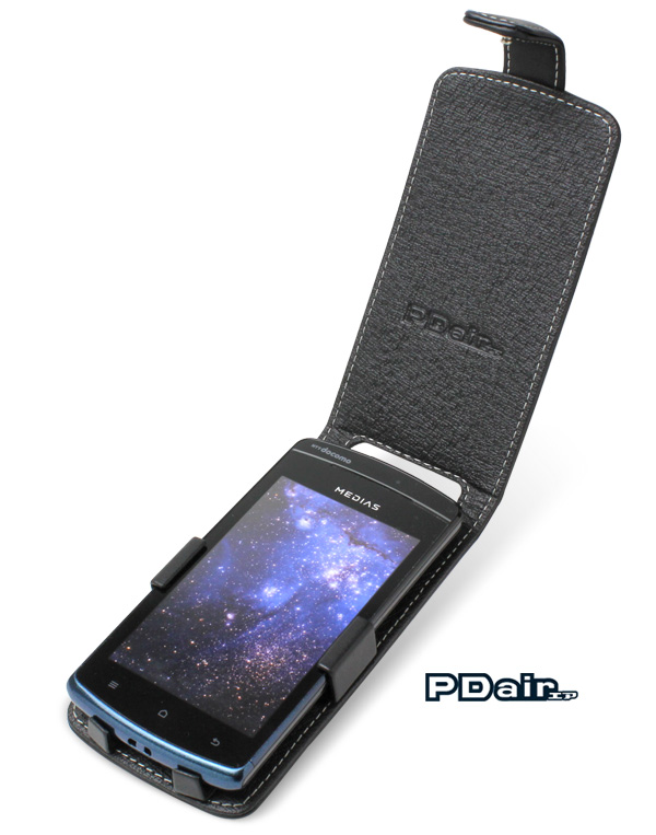 PDAIR レザーケース for MEDIAS PP N-01D/CH 101N 縦開きタイプ