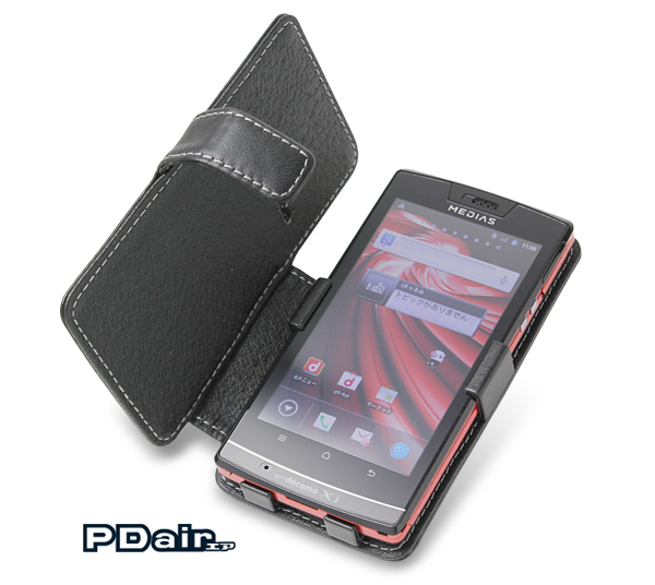 PDAIR レザーケース for MEDIAS LTE N-04D 横開きタイプ