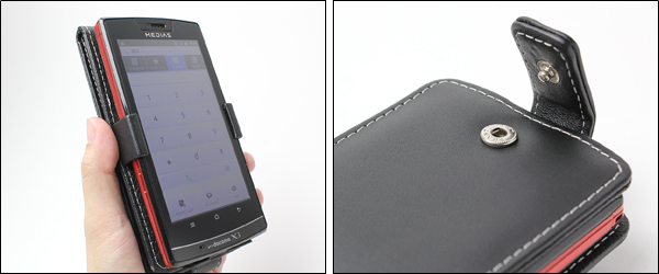 PDAIR レザーケース for MEDIAS LTE N-04D 縦開きタイプ