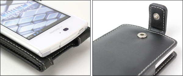 PDAIR レザーケース for MEDIAS ES N-05D 縦開きタイプ