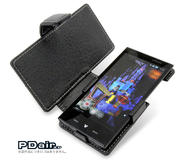 PDAIR レザーケース for P-04D/102P/Disney Mobile P-05D 横開きタイプ