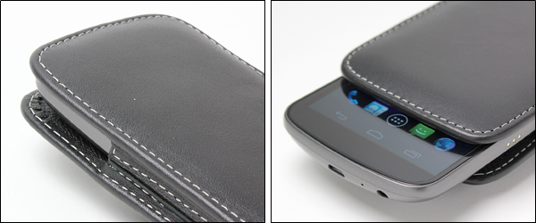 PDAIR レザーケース for GALAXY NEXUS SC-04D ベルトクリップ付バーティカルポーチタイプ(ブラック)