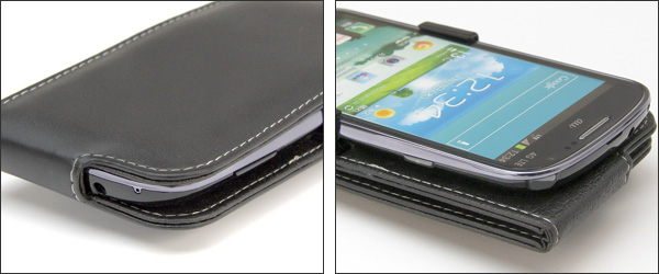 PDAIR レザーケース for GALAXY S III Progre SCL21 縦開きタイプ