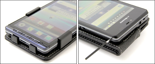 PDAIR レザーケース for AQUOS PHONE SH-01D/102SH 縦開きタイプ