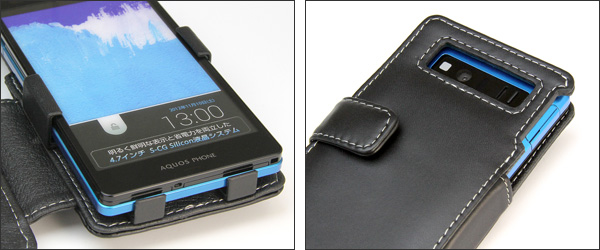 PDAIR レザーケース for AQUOS PHONE SERIE SHL21 横開きタイプ
