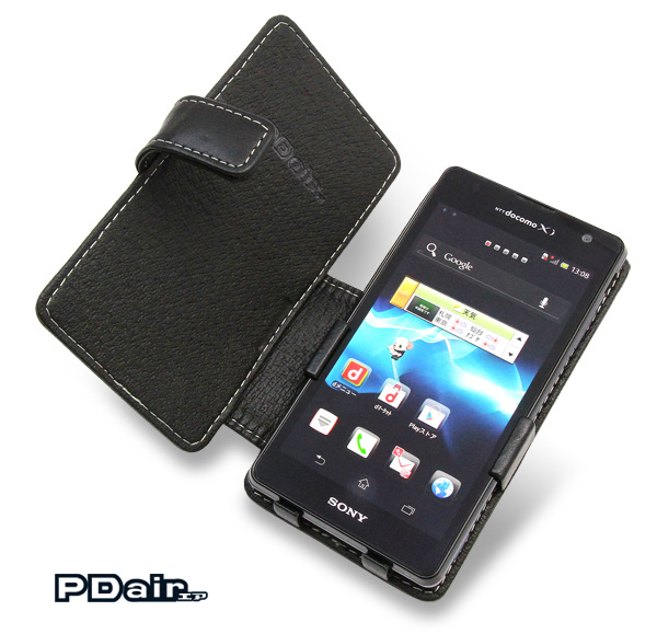 PDAIR レザーケース for Xperia GX SO-04D 横開き