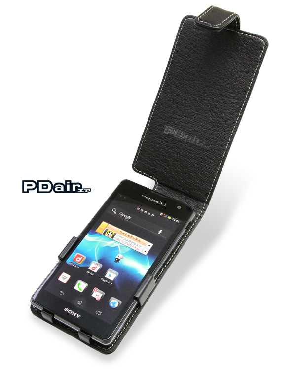 PDAIR レザーケース for Xperia GX SO-04D 縦開きタイプ