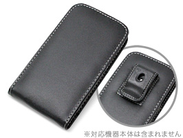 保護フィルム PDAIR レザーケース for Nexus 4 ベルトクリップ付 バーティカル ポーチタイプ(ブラック)