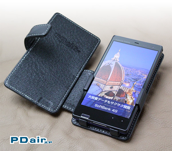 PDAIR レザーケース for AQUOS PHONE Xx 203SH 横開きタイプ